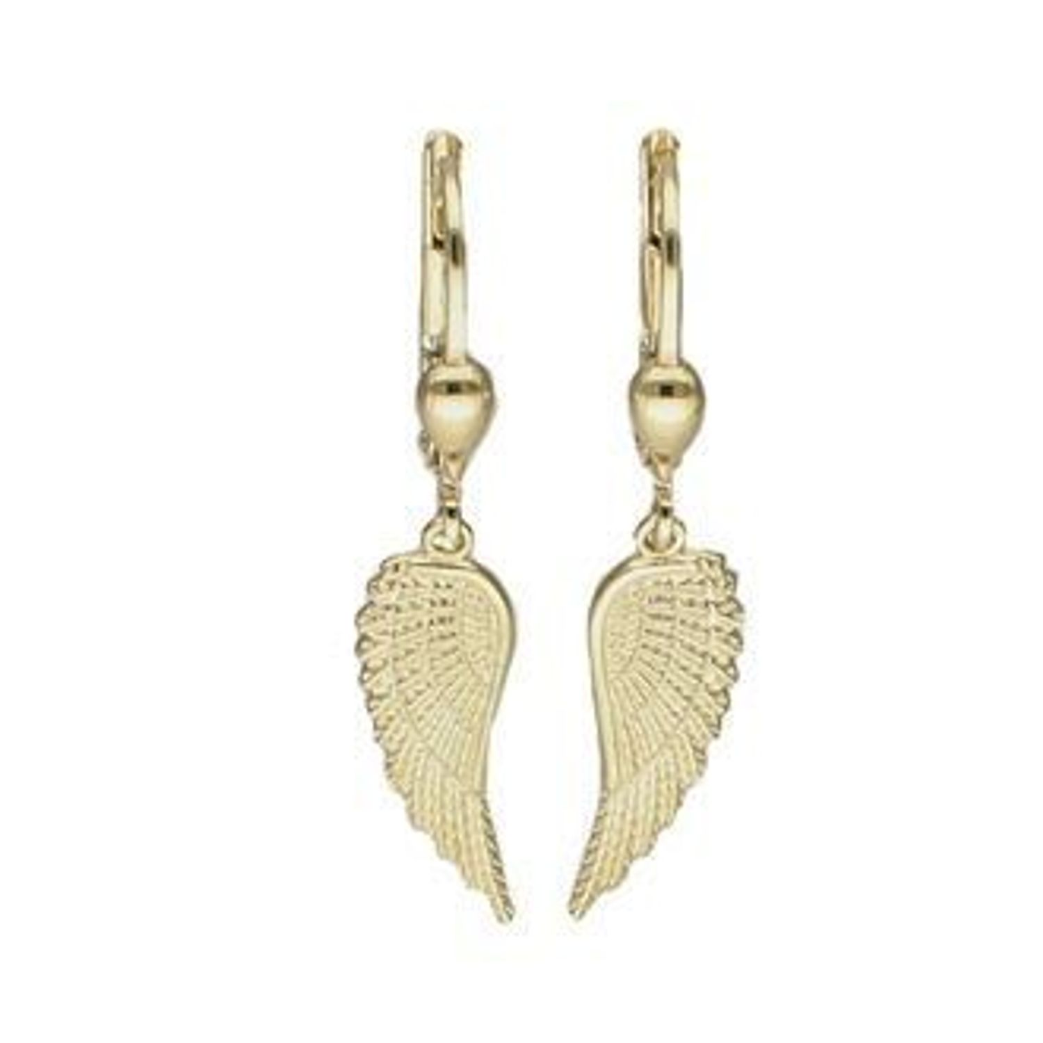 Złote kolczyki wiszące skrzydła próby 333 KL 9513A 333. Takie kolczyki będą niezwykłym prezentem dla kobiety interesującej się najnowszymi trendami. Na prezent . Modne kolczyki..jpg